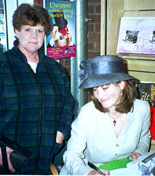 Penny signing her book STOCKPORT HATTING